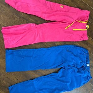 Scrub bottoms, pink is brand new (small), blue is lightly used (medium)